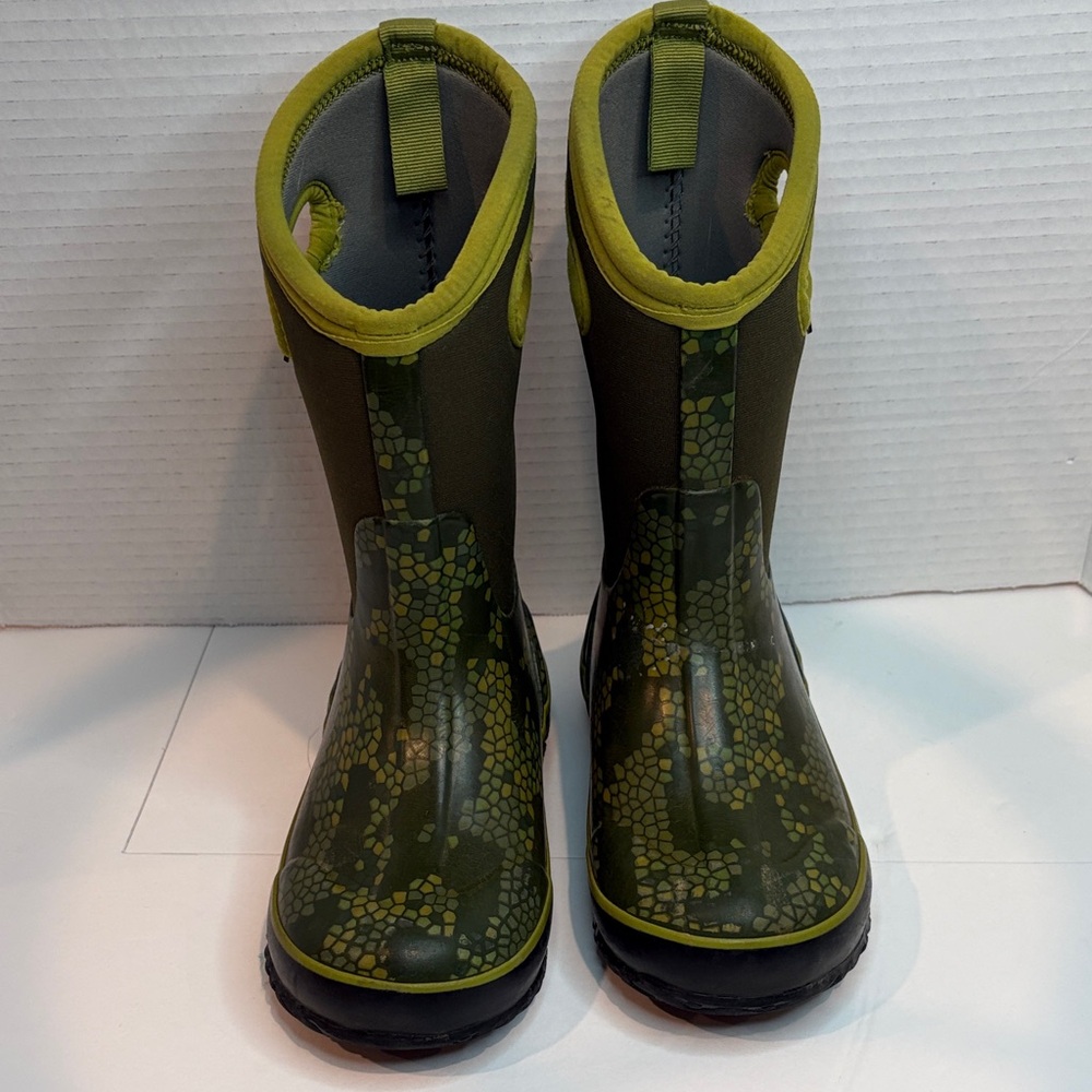 Bogs Kids' Green Patterned Rain Boots